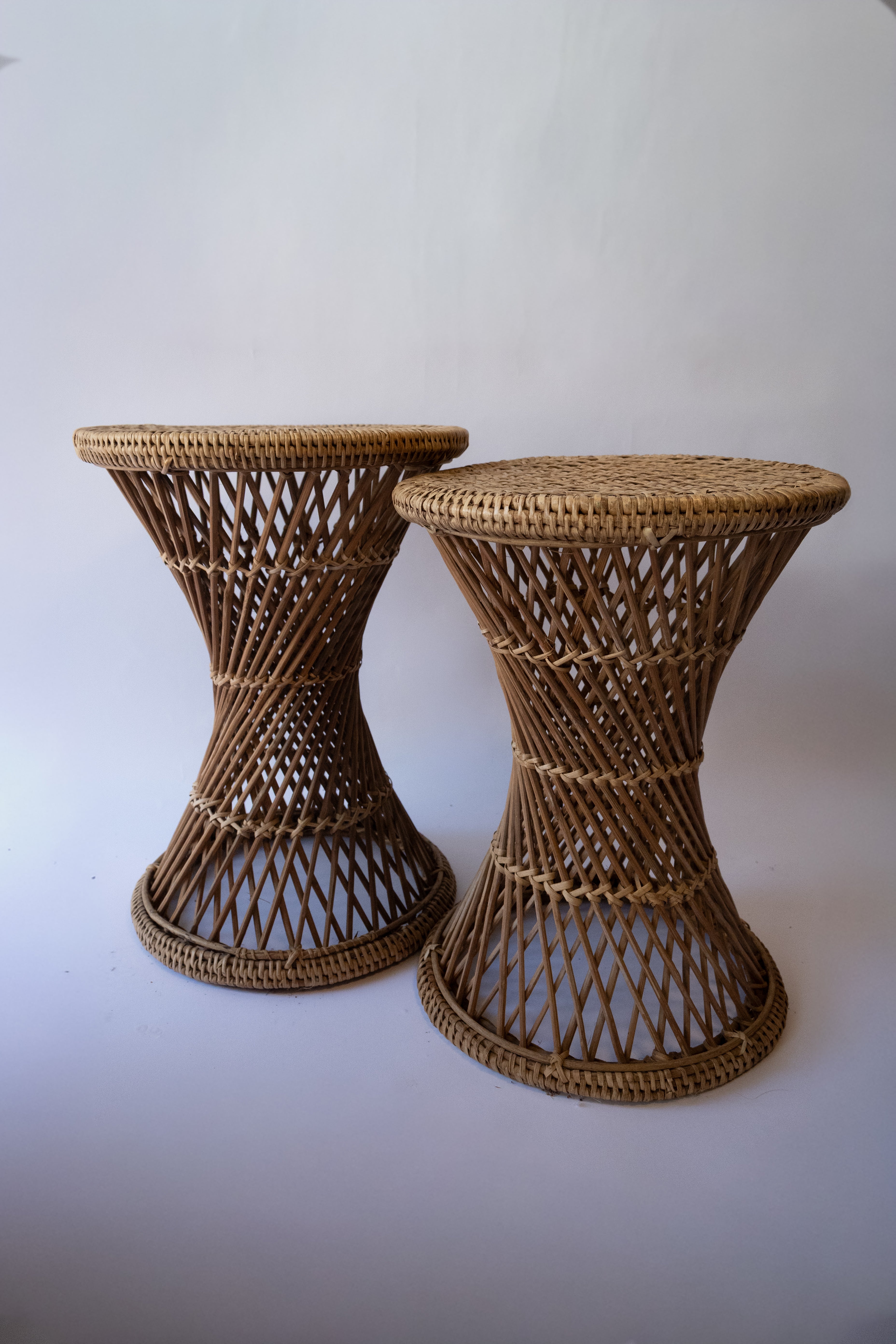 Vintage Rattan Side Tables (Rented as set)