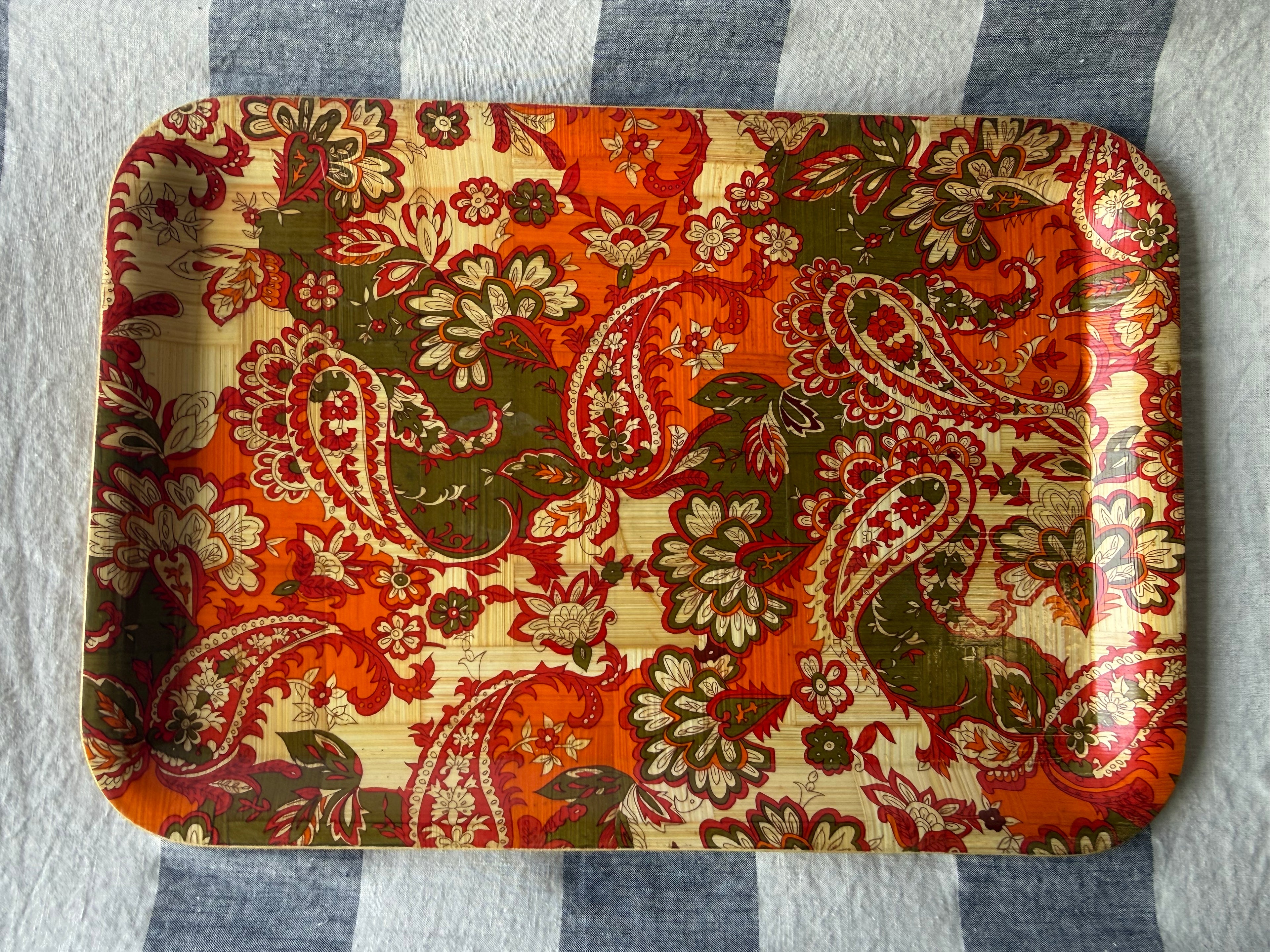 Vintage Paisley 70s-Inspired Tray